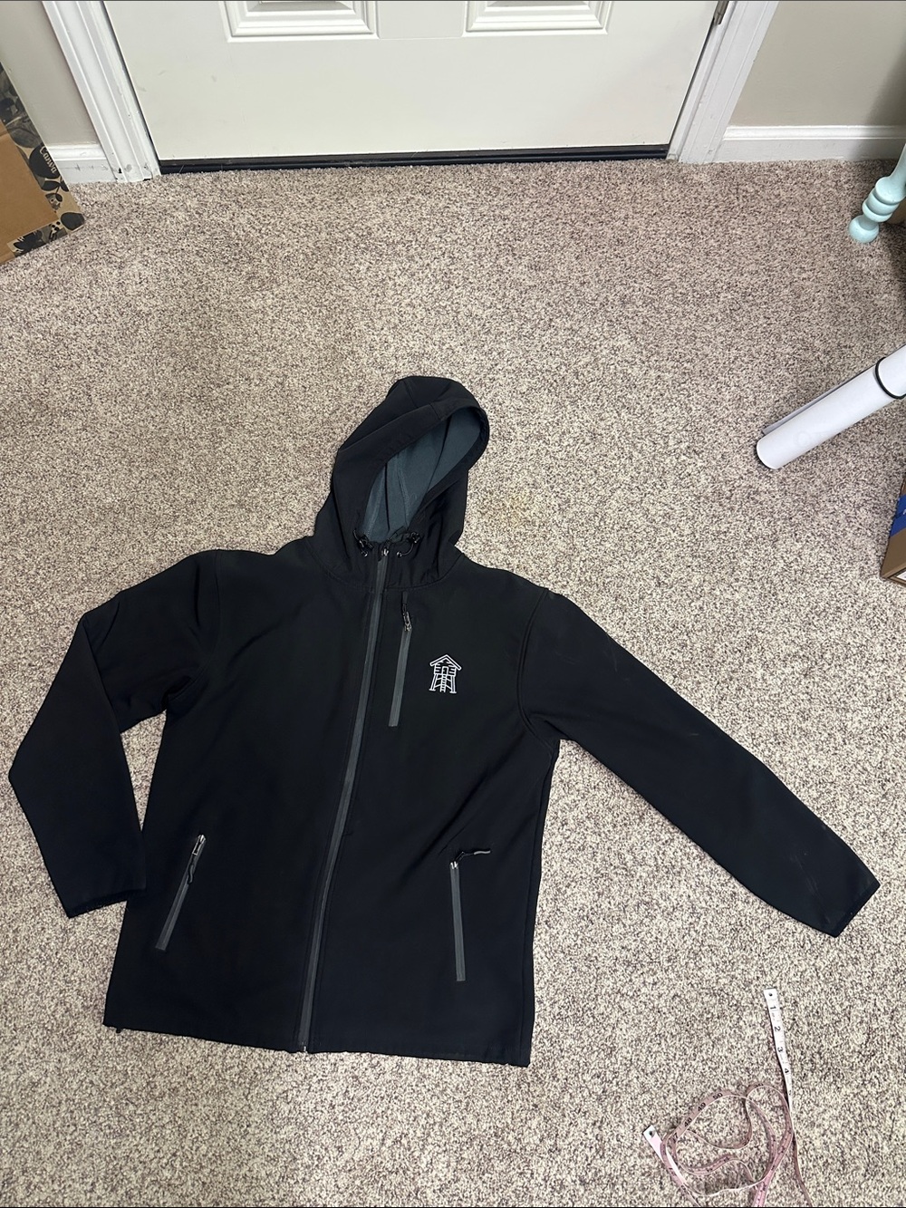 Men's Black Hooded Softshell Jacket - Lightweight Weather-Resistant Coat